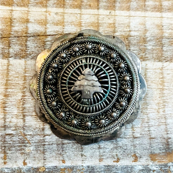 Antique 5 pcs 850 Silver Cannetille Filigree Brooch Cufflinks Earrings Arrow - Picture 2 of 8